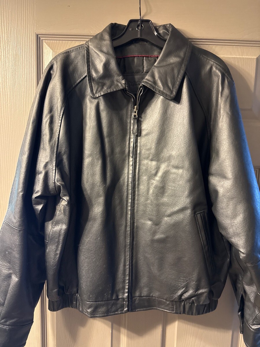 St. John's Bay Leather Jacket Men's Medium Excellent St. John's Bay Leather Jacket Men's Medium Excellent