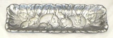 Arthur Court 19 x 6 inches Rectangular Rabbits Aluminium Tray - Excellent