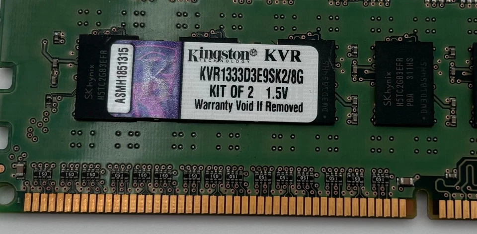 Kingston KVR 1333D3E9SK2/8G 8GB (2 x 4GB) 2Rx8 PC3-10600E DDR3-1333 Memory Kit - Image 3 of 3