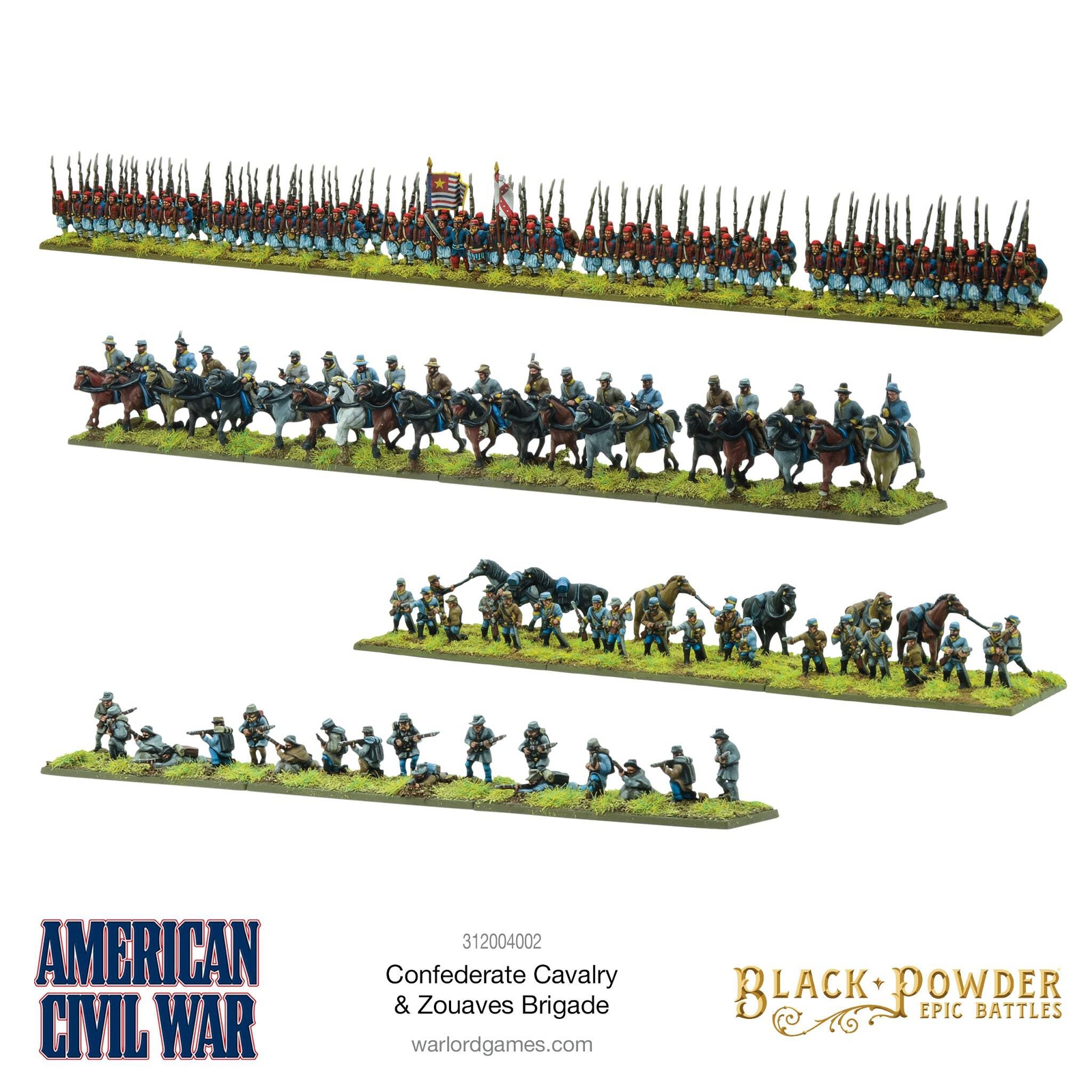 Black Powder Epic Battles - American Civil War Confederate Cavalry & Zouaves Bri