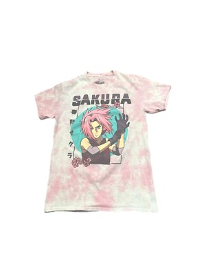 Ripple Junction Naruto Sakura Sz S Mens T-Shirt Pink Tie Dye