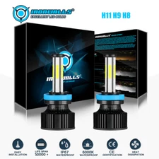 H11/H8/H9 360° 6-Sided LED Headlight Bulbs Kit Low Beam High Power 6500K White