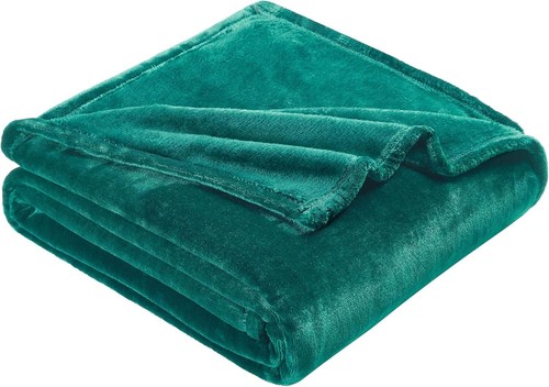 Luxury Extra Large Forest Green Fleece Blanket - King Size 90"x108" Comfort - Picture 11 of 12