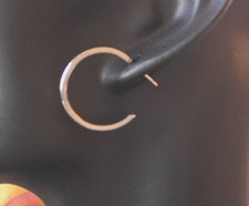 small silver open work hinged hoop earrings