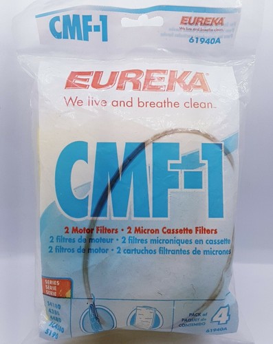 NOS Eureka CMF-1 Motor & Micron Filters Series 61940a Pack of 4 NEW 2004 - Afbeelding 1 van 5