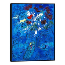 Framed Wall Art Le Bouquet Au Dessus De Vence Flower by Marc Chagall 24"x32" 