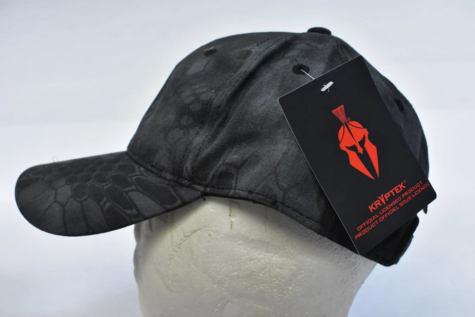Kryptek Black Camo Outdoor Cap Grand Special Typhon Tactical US Flag Hat OS - Image 2 of 4