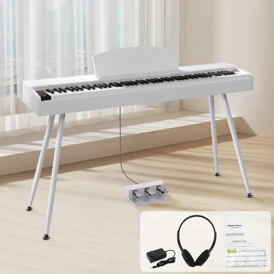 Glarry 88 Bluetooth Digitale Klavier Hammer-E-Piano mit Ständer Kopfhörer Pedale