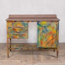 COLOURFUL INDUSTRIAL WAITER STATION VINTAGE METAL WAITER STATION SIDEBOARD