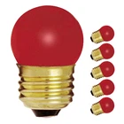 5 Pack CERAMIC RED Mini Globe Indicator Bulb 7.5W 120V S11 Medium Base E26