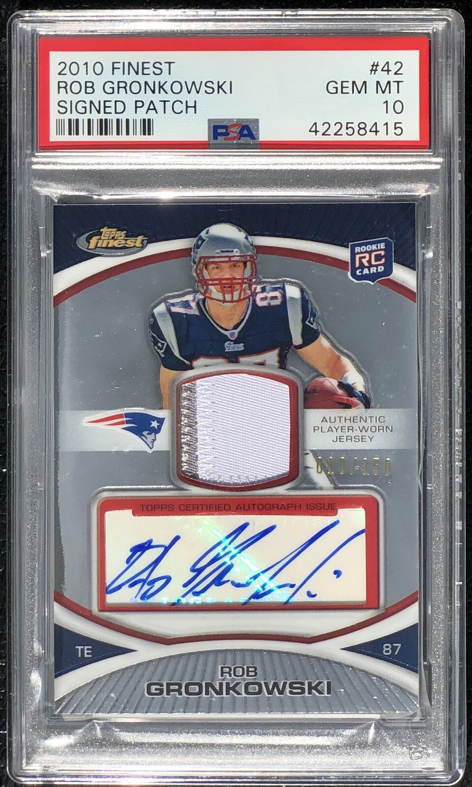 Rob Gronkowski Finest #42 Signed Patch