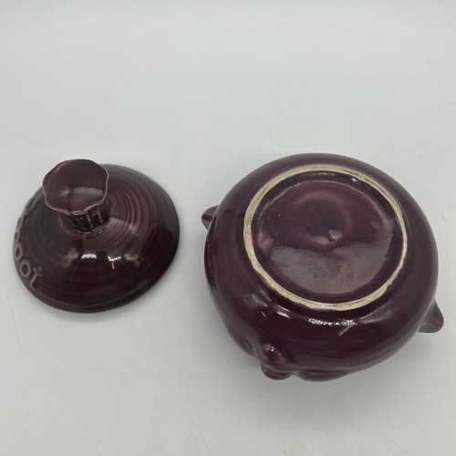 Vintage Face Pot Beetroot Glazed Pottery & Lid Cottagecore Farmhouse MCM - Picture 5 of 18