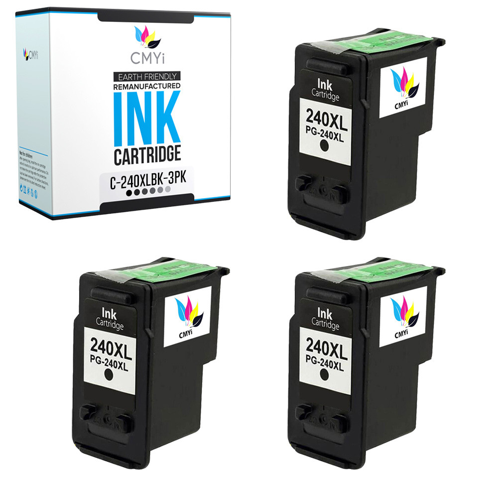 3PK Canon PG-240XL Black Ink Cartridge for PIXMA MG3122 MG3140 MG3200 Printers