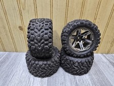 4x Traxxas Talon Ext 2.8 Rustler 4x4 110 Truck Tires On 12mm Hex Wheels Used 4x Traxxas Talon Ext 2.8 Rustler 4x4 110 Truck Tires On 12mm Hex Wheels Used