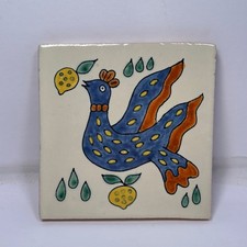 Hand Painted Ceramic Bird and Lemon Decorativ...