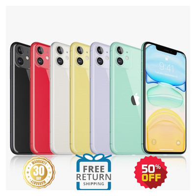 Apple iPhone 11 4G Unlocked 64GB/128GB - Black, Yellow, Purple - Free Shipping!