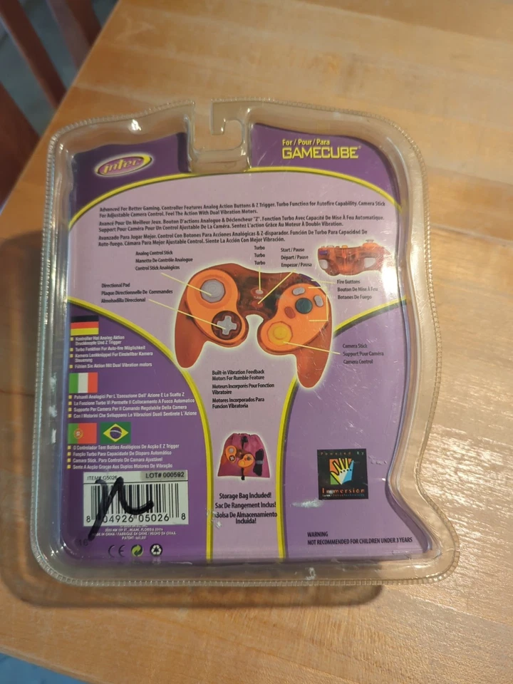 Nintendo GameCube Intec G-Force RARE ORANGE Wired Controller NEW - Image 3 of 3