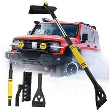 Pro Expandable Car Snow Brush with Ice Scraper | 25-32 Inch Adjustable Length, 