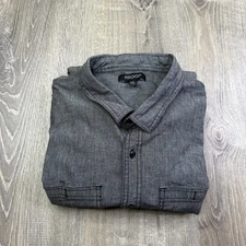 Proof Shirt Gray Button Down Chambray Cotton Blend  Huckberry Mens Size XXL