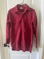 L.L. Bean Vintage Men's Casual 100% Cotton Red Button Down Shirt 15 1/2 Long