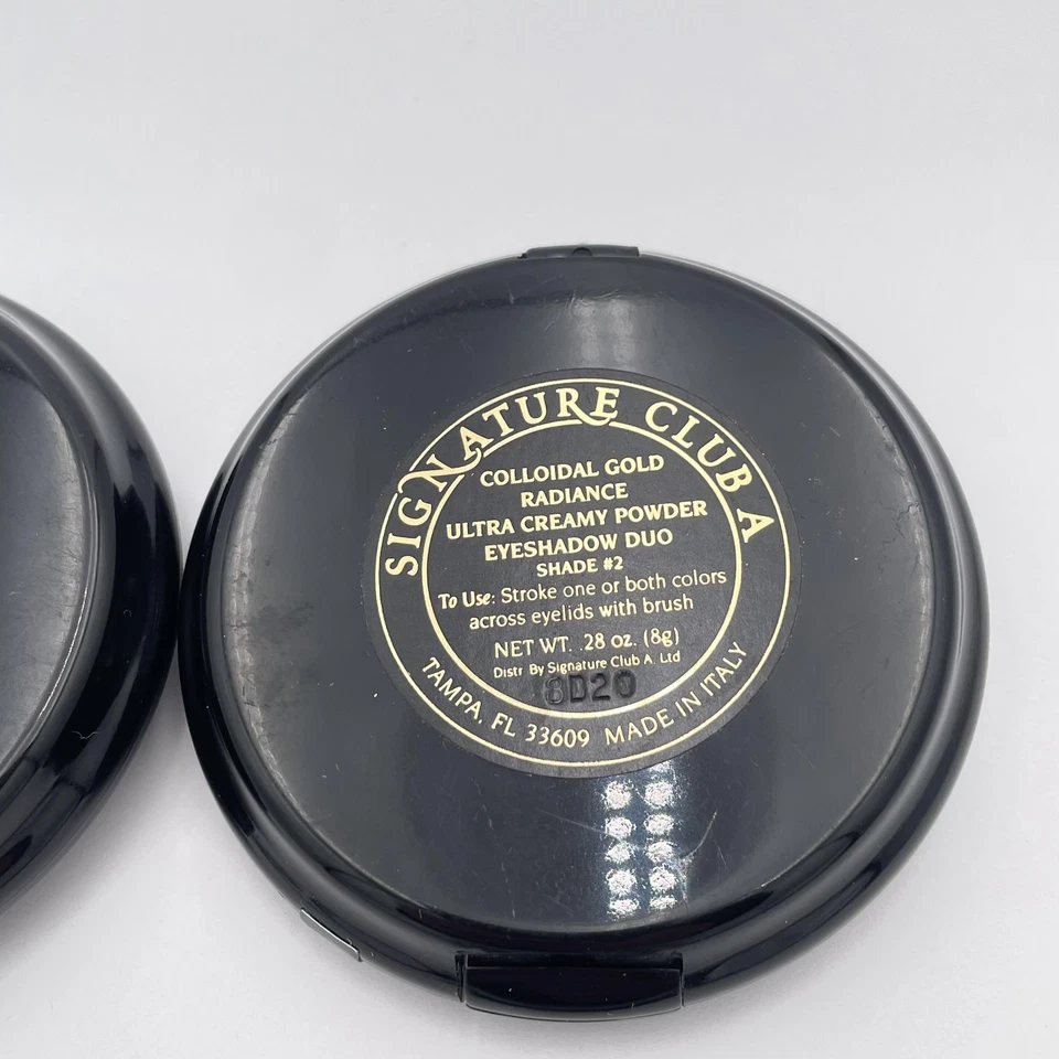 Signature Club A Eyeshadow Duo Lot of 2 Colloidal Gold Jet Tech Made in Italy - Image 4 of 4
