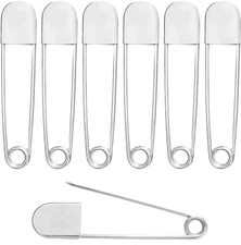 Large Safety Pins, 5 Inch Jumbo Safety Pins, Heavy Duty Stainless Steel Oversize