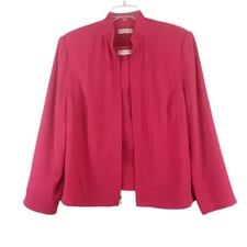 Amanda Smith Woman 2 Piece Blazer Jacket Tank Top Set Hot Pink 18W 20W