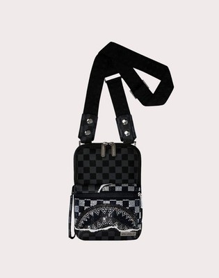 B8247 unisex Sprayground Diamond Tear Shark OG Sling Bag
