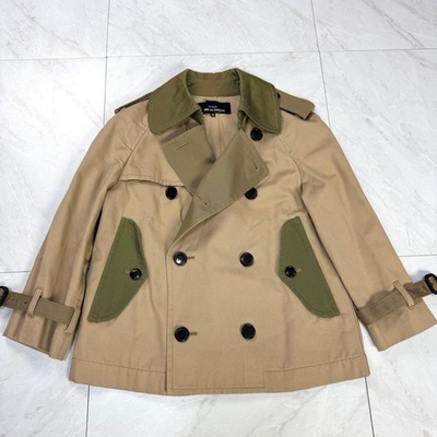 #ad #ad USED RARE TRICOT COMME DES GARCONS SHORT DOUBLE TRENCH COAT BICOLOR SIZE GOO $449.99