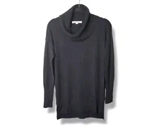 LOFT Black Cowl Neck Long Sleeve Sweater Size XS  Minimalist Cozy Knit NWT