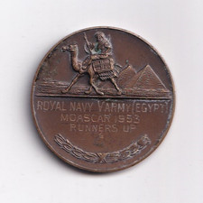 Royal Navy V Army ( Egypt ) Moascar 1953 Cricket Runner Up Medal