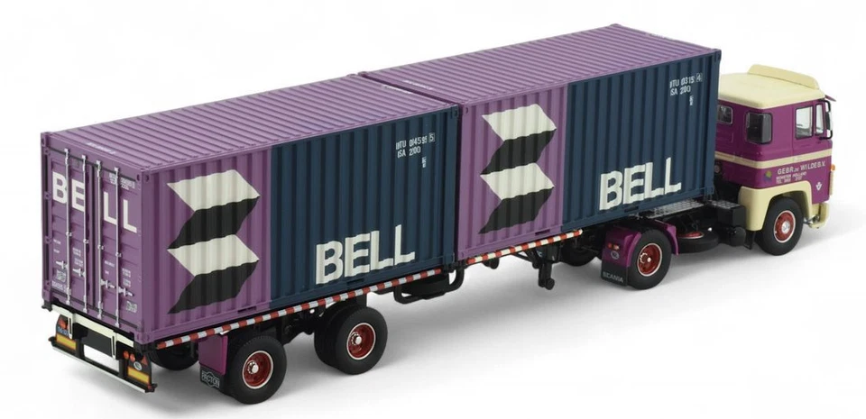 ,TEKNO, SCANIA 140 4x2 con portacontenedores 2x 20 pies 2 ejes DE WILDE, 1/50... - Imagen 4 de 4