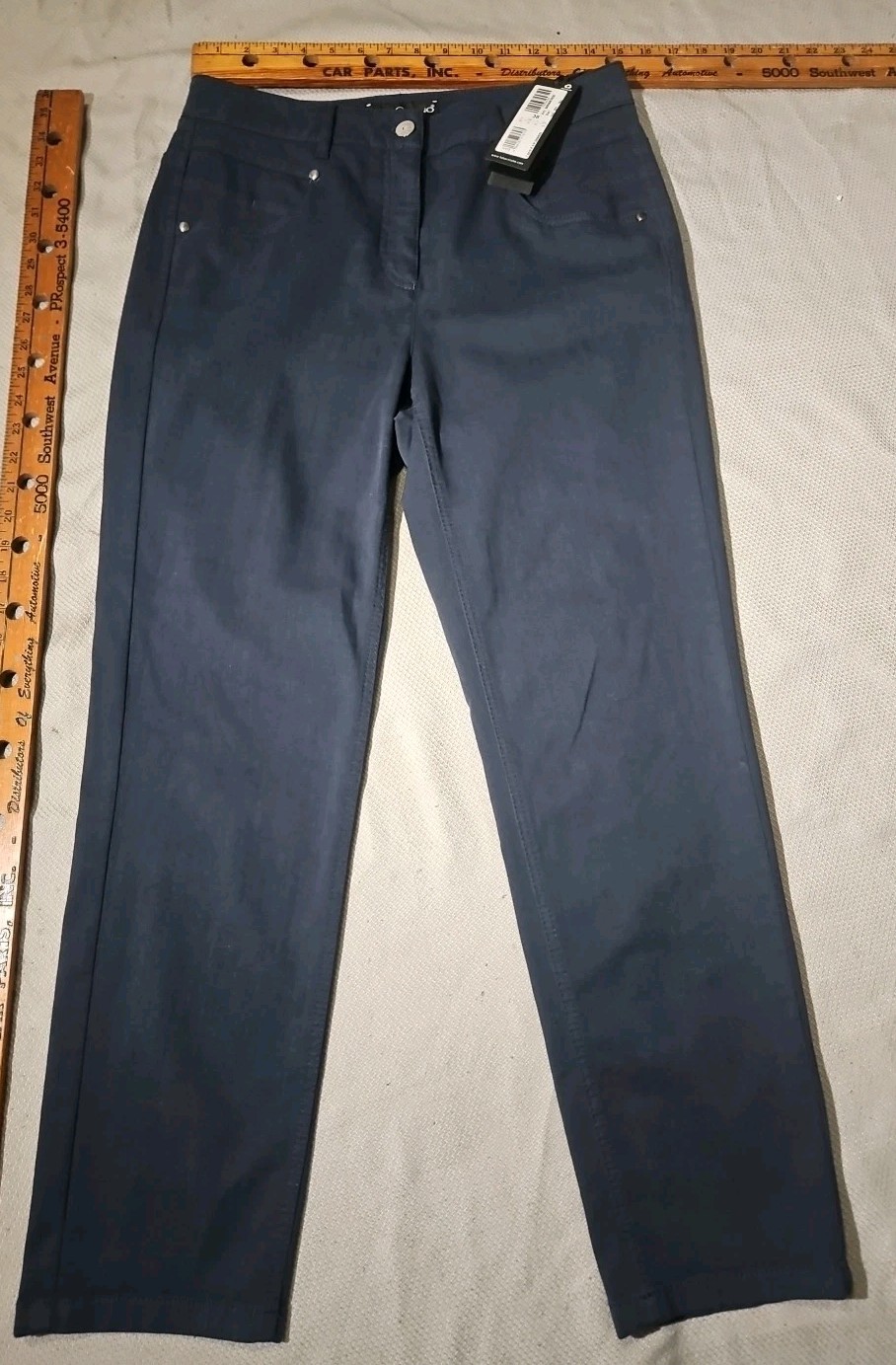Nwt Luisa Cerano Jeans Womens Size 8 Blue Denim Straight Leg Stretch Dark Pants