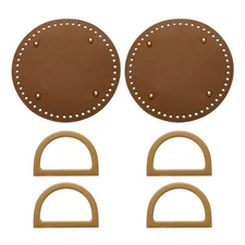 2pcs Bag Bases for Crochet, 7.5" x 7.5" Round Bag Bottom Shaper Brown