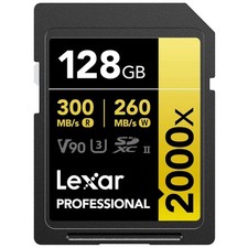 High-Performance 128GB SD Card, UHS-II, 300MB/s Read