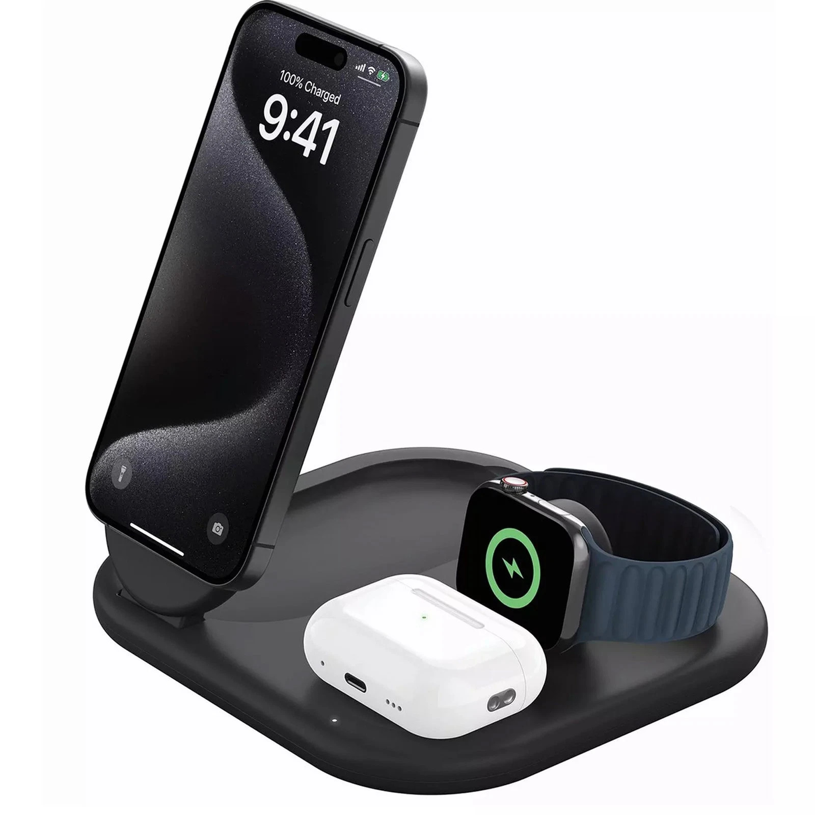 Belkin BoostCharge Qi2 3-in-1 Magnetic Foldable 15W Wireless Charger - Black