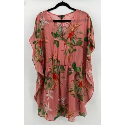 Flowy Boho Resort & Vacation Wear Floral Chiffon Mini Dress