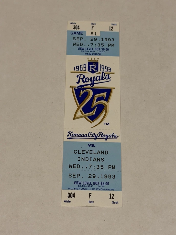 Rare Full Unused Ticket Royals 9/29/1993 George Brett HOF Last Career Home Game - Image 1 of 1