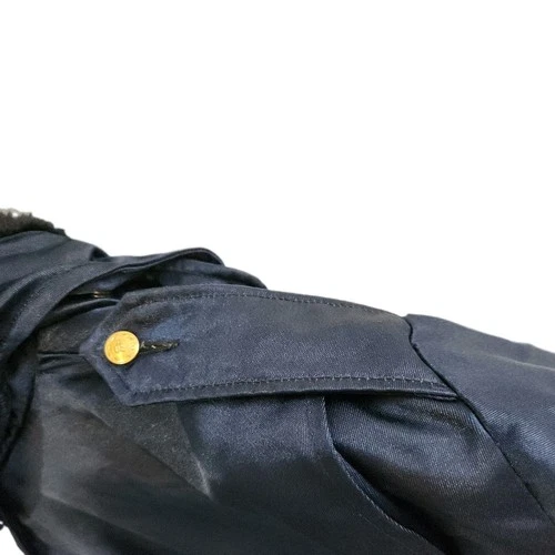 Vintage Workwear Bomber Jacket Size 44 Navy Blue Thinsulate Removable Collar image 9