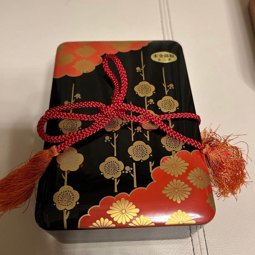 Jubako Bento Box Japanese Aizu genuine gold (pure gold) makie lacquer small box