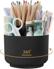 360 Degree Rotating Pencil Pen Holder for Desk, Dual-Purpose Desk Organizer, Rot
