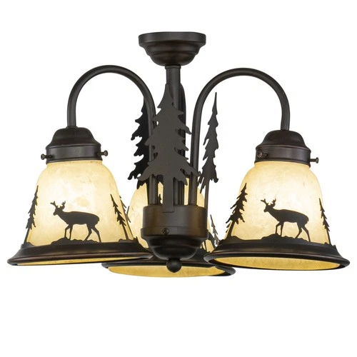 Bryce 3-Light Convertible Light Kit in Rustic and Shaded Style 10.5 Inches Tall - Picture 1 of 9