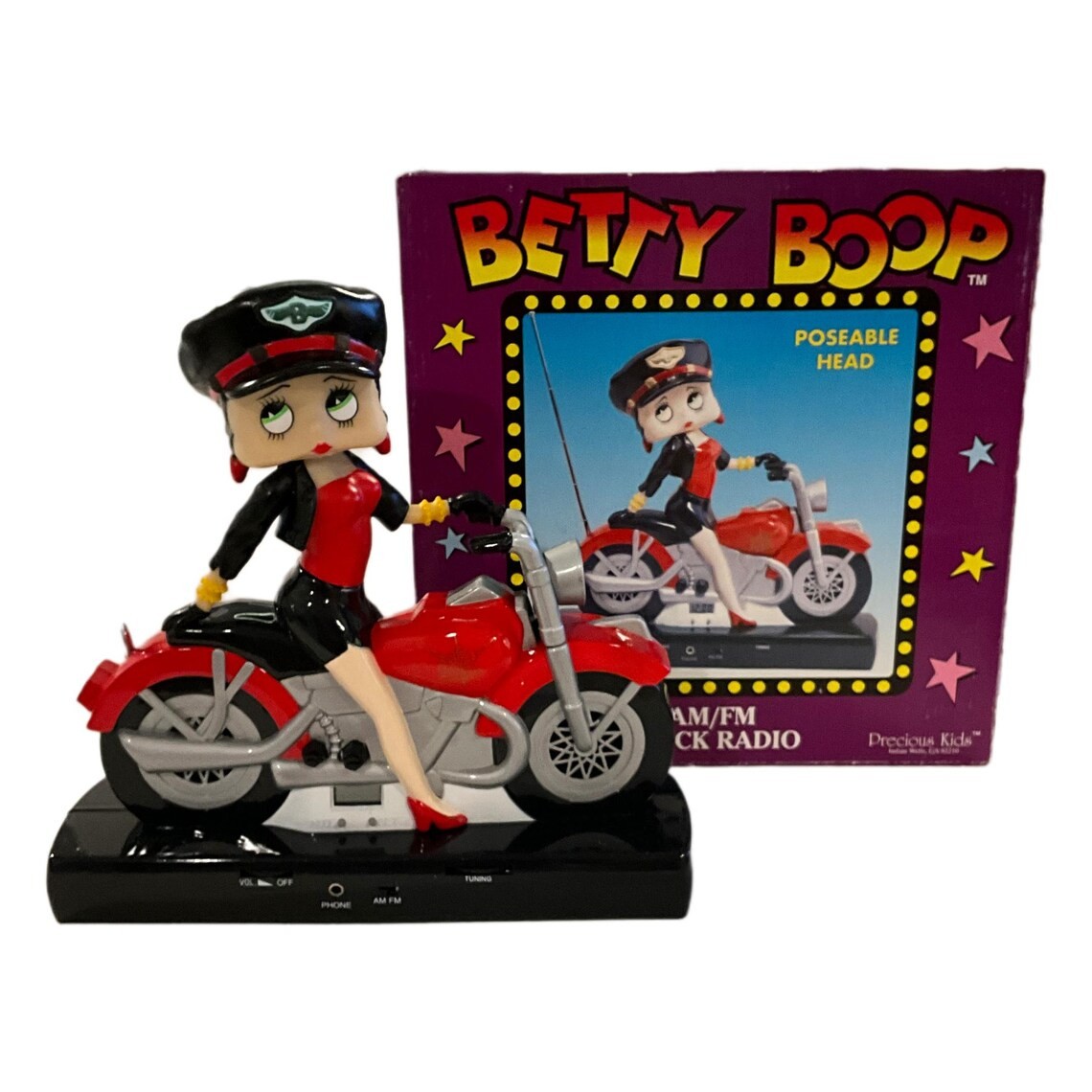 Betty Boop Racing Biker Girl am/fm Radio Vintage Motorcycle Girl