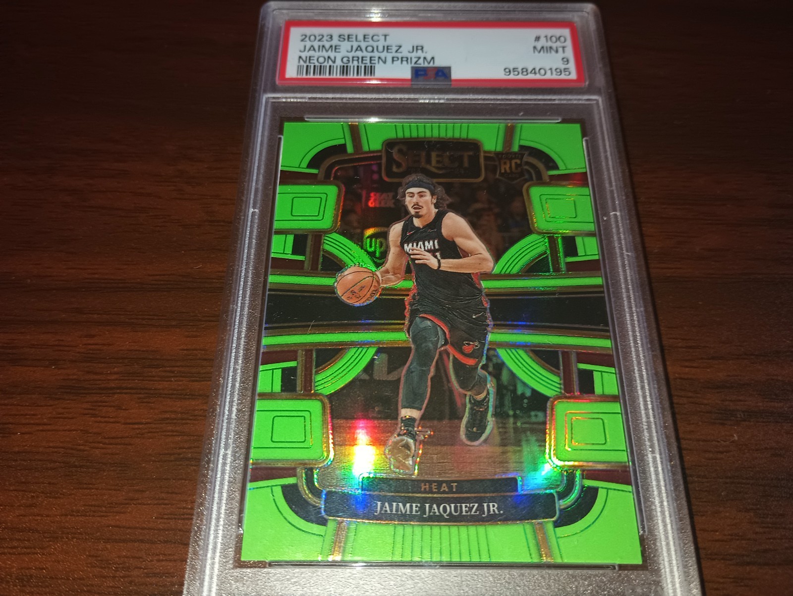 2023-24 Select Basketball #100 Jaime Jaquez  Jr Neon Green Prizm RC /75 Heat