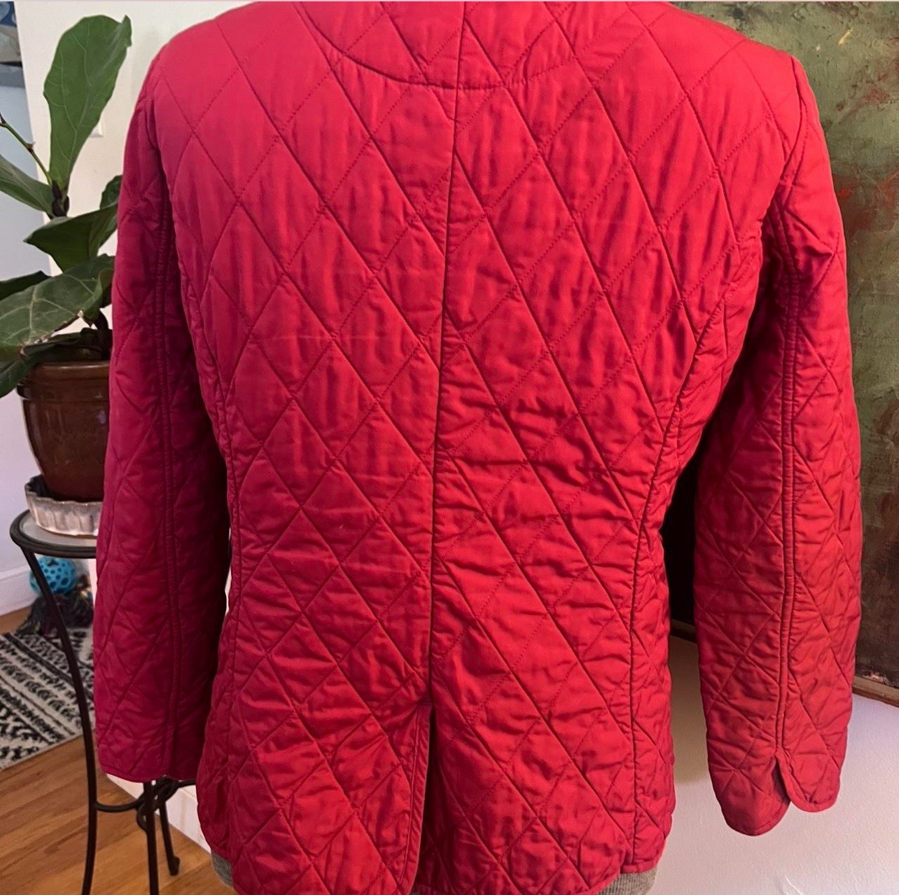 Lands End Quilted Raspberry Color Jacket Size Med… - image 3