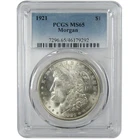 1921 Morgan Silver Dollar MS 65 PCGS Uncirculated $1 Coin Collectible