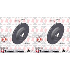 2x ZIMMERMANN 330mm BREMSSCHEIBEN HINTEN passend für BMW 3 4 5 I4 X3 | 150.5811.
