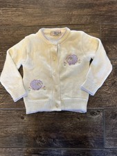 Vintage Youth Park Toddler Girls Spring Cardigan With Embroidered Sheep