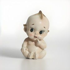 Vintage Kewpie Doll Baby Ceramic Head Vase Planter Nursery Japan 7"