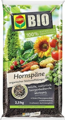 Compo Hornspäne Naturdünger Gartenpflanzen Stickstoffversorgung 2,5 kg 100% Bio